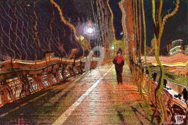 Digitale Kunst getiteld "Pont de nuit" door Serge Nouchi, Origineel Kunstwerk, Anders