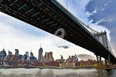 Arts numériques intitulée "Sous le pont" par Serge Nouchi, Œuvre d'art originale