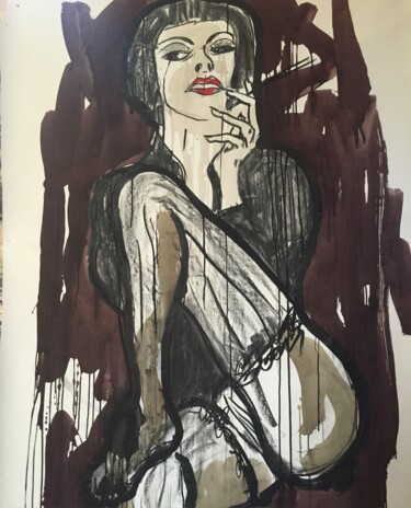 Peinture intitulée "La miss" par Serge Ondoua (so), Œuvre d'art originale, Acrylique