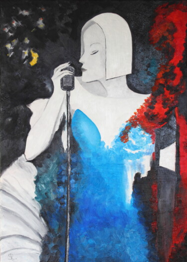 Картина под названием "JAZZ.Nr.4.LILI MARL…" - Serge Ra, Подлинное произведение искусства, Масло