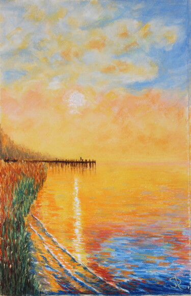 Pintura intitulada "Morning. Curonian." por Serge Ra, Obras de arte originais, Pastel