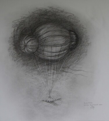 Dessin intitulée "Aventure" par Serge Reynaud (Art of Flying), Œuvre d'art originale, Graphite