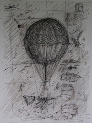 Drawing titled "Esquisse recherche…" by Serge Reynaud (Art of Flying), Original Artwork, Pencil