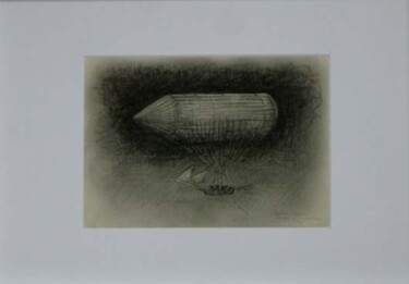 Printmaking titled "Ballon à Voile" by Serge Reynaud (Art of Flying), Original Artwork, Digital Print