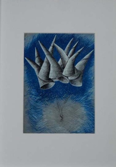 Gravures & estampes intitulée "Chute vers le bleu" par Serge Reynaud (Art of Flying), Œuvre d'art originale, Impression numé…