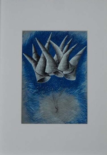 Chute vers le bleu Gravures & estampes intitulée "Chute vers le bleu" par Serge Reynaud (Art of Flying), Œuvre d'art originale, Impression numé…