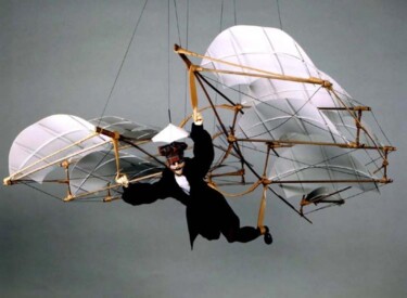 Sculpture intitulée "CELESTE  PARAPLUIE" par Serge Reynaud (Art of Flying), Œuvre d'art originale, Techniques mixtes