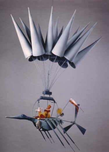 Sculpture titled "L'IMAGIN'AIR" by Serge Reynaud (Art of Flying), Original Artwork, Mixed Media