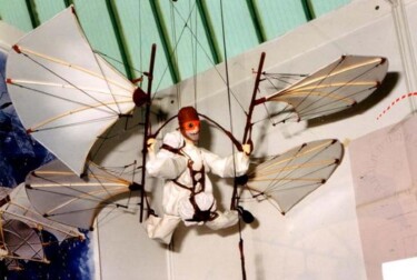 Sculpture intitulée "MERCURIUS" par Serge Reynaud (Art of Flying), Œuvre d'art originale, Techniques mixtes