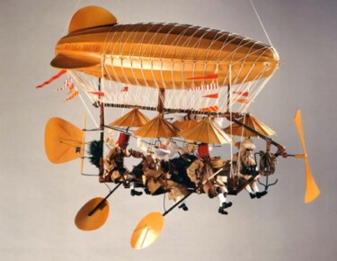Escultura intitulada "AFRICAN  QUEEN" por Serge Reynaud (Art of Flying), Obras de arte originais, Média Mixtas