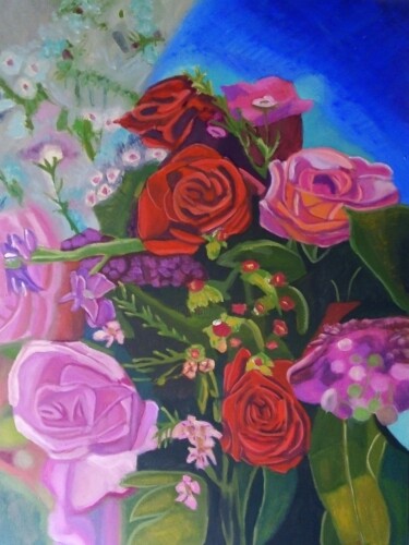 "Roses d'Octobre" başlıklı Tablo Serge Ribardiere (RIB) tarafından, Orijinal sanat, Petrol