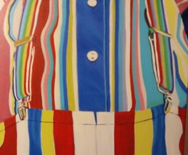 Malerei mit dem Titel "Habits multicolores" von Serge Ribardiere (RIB), Original-Kunstwerk, Öl
