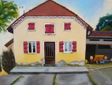 Painting titled "La maison d'Aline" by Serge Ribardiere (RIB), Original Artwork, Oil