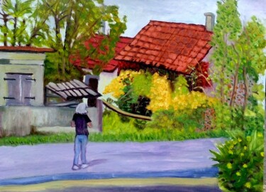 Painting titled "Promenade à Gayan" by Serge Ribardiere (RIB), Original Artwork, Oil