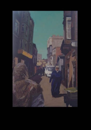 Pintura intitulada "Promenade dans Pera" por Serge Salis, Obras de arte originais, Óleo