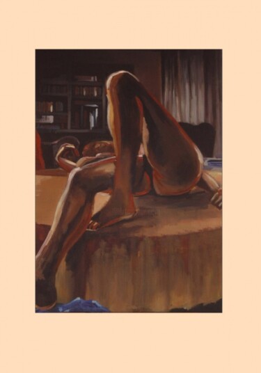 Painting titled "Borcu6" by Serge Salis, Original Artwork, Oil Mounted on Wood Stretcher frame