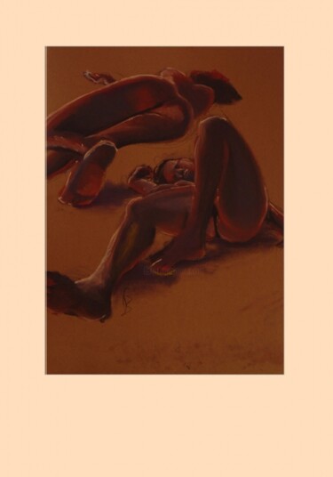 Dessin intitulée "Vues différentes de…" par Serge Salis, Œuvre d'art originale, Pastel Monté sur Carton