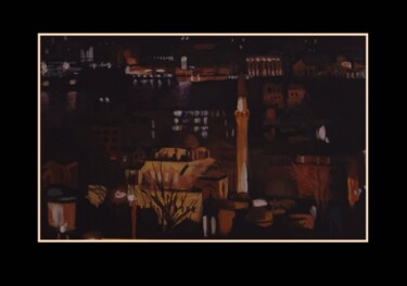 Peinture intitulée "Minuit sur Tophane" par Serge Salis, Œuvre d'art originale, Huile