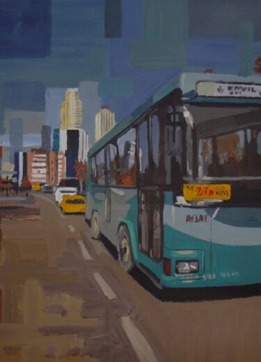 Peinture intitulée "Levent........bus g…" par Serge Salis, Œuvre d'art originale, Huile