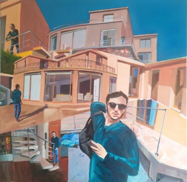 Pintura titulada "my home" por Serge Salis, Obra de arte original, Oleo Montado en Bastidor de camilla de madera
