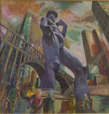Pintura intitulada "DAVIDE ET SA METHAP…" por Serge Salis, Obras de arte originais, Acrílico