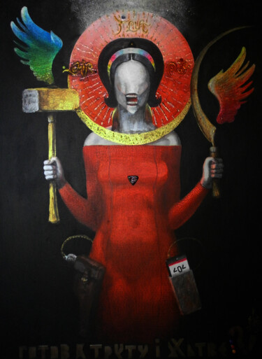 Peinture intitulée "мir, трутх, maya." par Serge Sunne, Œuvre d'art originale, Acrylique