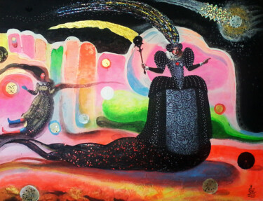 Картина под названием "Яркие сны мрачного…" - Serge Sunne, Подлинное произведение искусства, Акрил