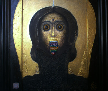 Pintura intitulada "Gran Madre Negro" por Serge Sunne, Obras de arte originais, Acrílico
