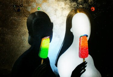 Painting titled "Luxury ice cream" by Serge Sunne, Original Artwork, Acrylic