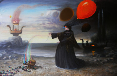 Painting titled "В поисках оранжевог…" by Serge Sunne, Original Artwork, Acrylic