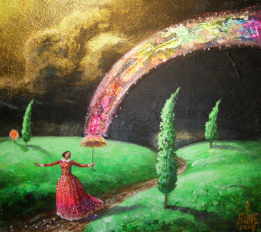 Peinture intitulée "After the rain" par Serge Sunne, Œuvre d'art originale, Acrylique