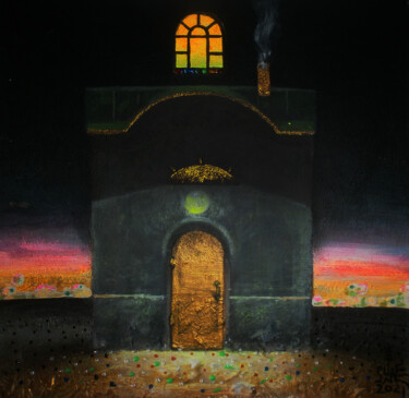 Peinture intitulée "Окна над домом нега…" par Serge Sunne, Œuvre d'art originale, Acrylique