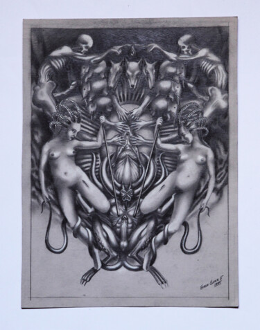 Peinture intitulée "Sexus Plexus" par Serge Sunne, Œuvre d'art originale, Crayon