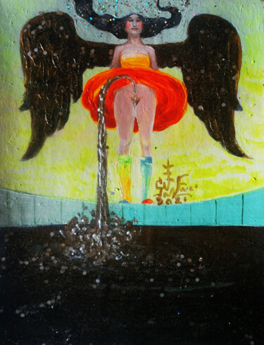 Картина под названием "Нефти вам в бассейн" - Serge Sunne, Подлинное произведение искусства, Акрил