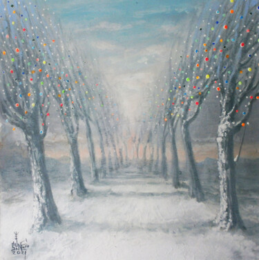 Peinture intitulée "Зимний Цвет" par Serge Sunne, Œuvre d'art originale, Acrylique