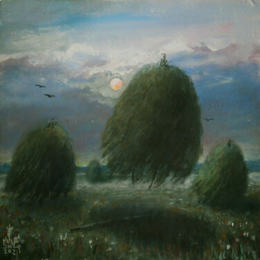 Painting titled "Левитация стогов Ле…" by Serge Sunne, Original Artwork, Acrylic