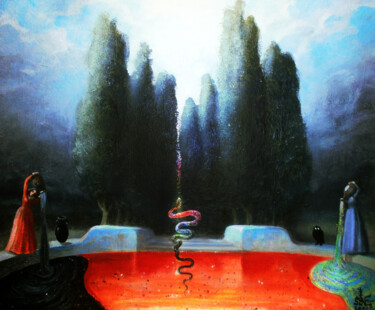 Картина под названием "Купель Змеи Бесприч…" - Serge Sunne, Подлинное произведение искусства, Акрил