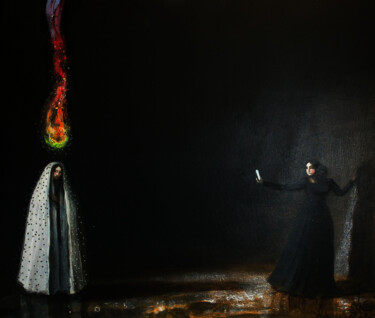 Картина под названием "Пьеса III. Селфи" - Serge Sunne, Подлинное произведение искусства, Акрил