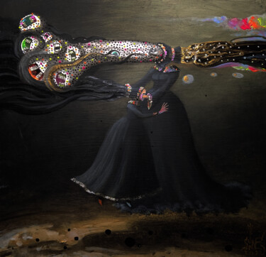 Malerei mit dem Titel "Victorian Mourning V" von Serge Sunne, Original-Kunstwerk, Acryl