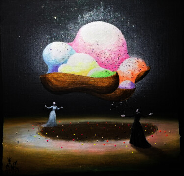 Картина под названием "Пёстрое Облако в Зо…" - Serge Sunne, Подлинное произведение искусства, Акрил