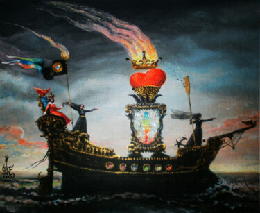 Pittura intitolato "Королевская Галера…" da Serge Sunne, Opera d'arte originale, Acrilico