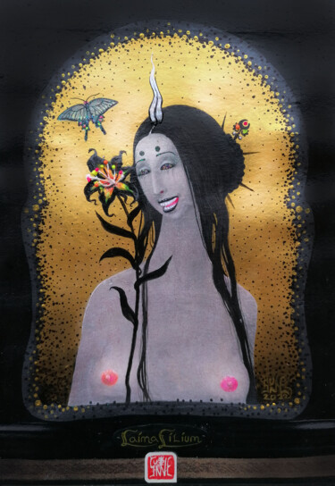 Peinture intitulée "Laima Lilium" par Serge Sunne, Œuvre d'art originale, Acrylique