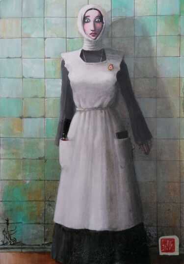 Painting titled "Сестра милосердия г…" by Serge Sunne, Original Artwork, Acrylic