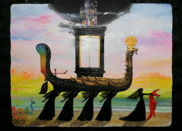Pittura intitolato "Ладья Пустого Трона" da Serge Sunne, Opera d'arte originale, Acrilico