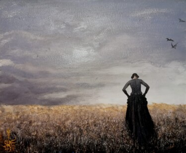 Картина под названием "В поле спящей травы" - Serge Sunne, Подлинное произведение искусства, Акрил