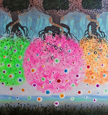 Pintura intitulada "Небесный сад" por Serge Sunne, Obras de arte originais, Acrílico