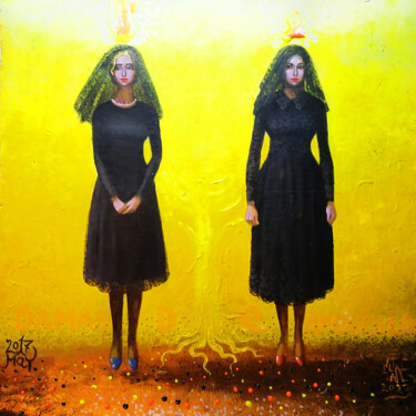 Painting titled "Dames de Amarillo" by Serge Sunne, Original Artwork, Acrylic