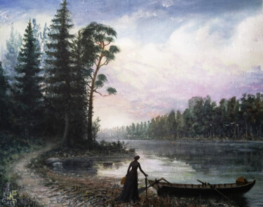 Painting titled "Раннее утро на холо…" by Serge Sunne, Original Artwork, Acrylic