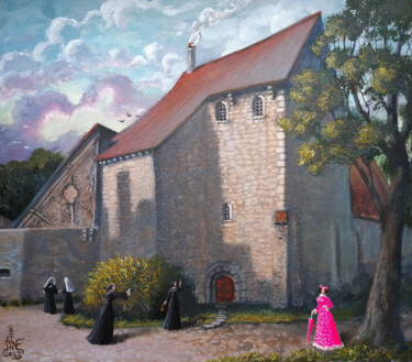 Peinture intitulée "Château-monastère d…" par Serge Sunne, Œuvre d'art originale, Acrylique