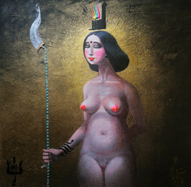 Painting titled "Isis undressed" by Serge Sunne, Original Artwork, Acrylic
